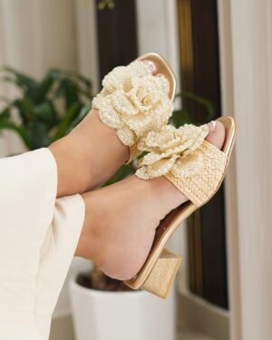 Tacón 3 ½ Flor Yute Sintético